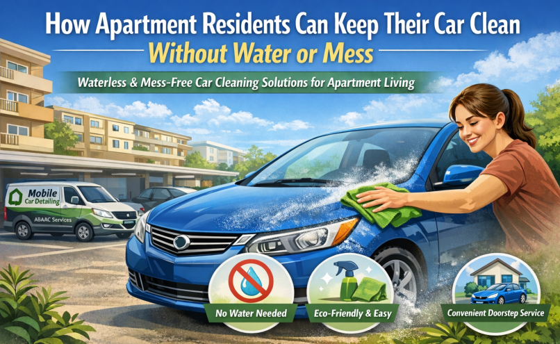 car cleaning without water in flats